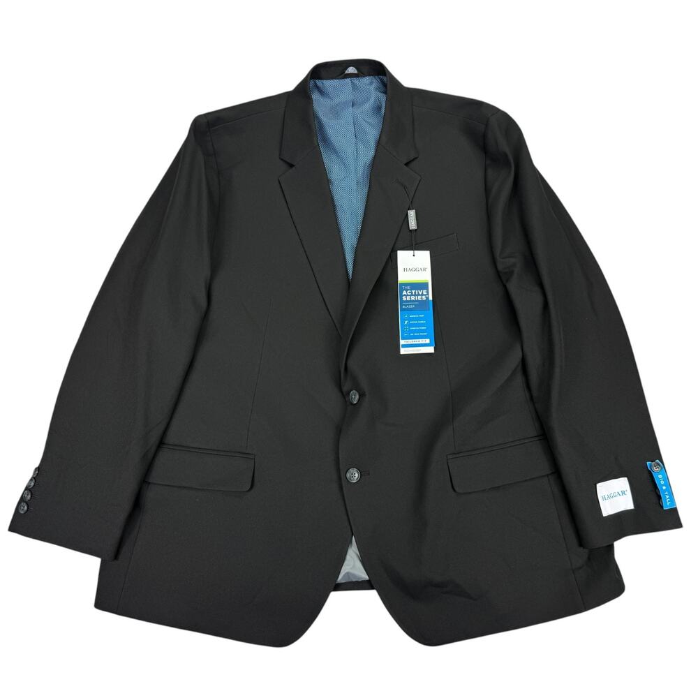 Haggar Mens Big & Tall Active Series Classic Fit Blazer Black 52R